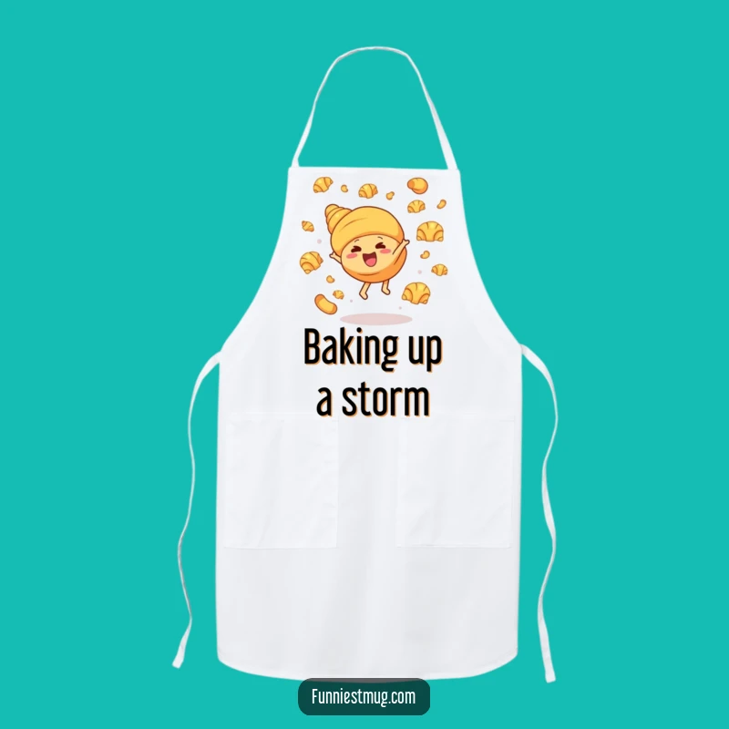 Funny Croissant Cartwheel Apron - Hilarious Kitchen Wear for Bakers