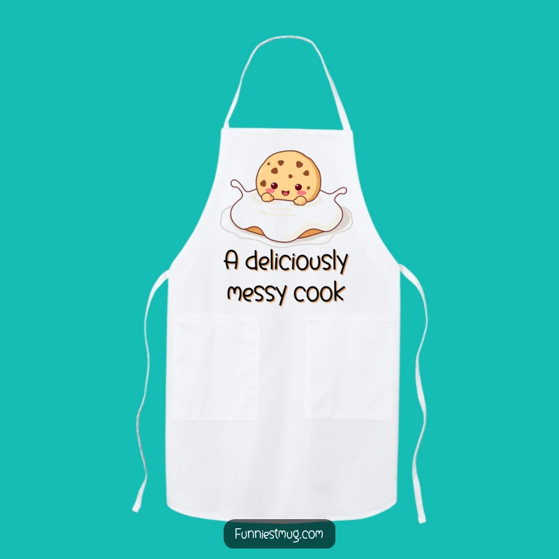 Funny Kawaii Cookie Milk Bath Apron: Cook Up Laughs with Sweet Indulgence