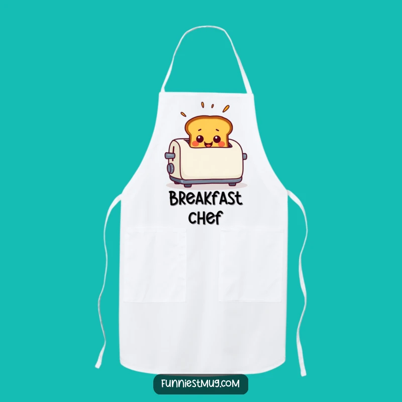 Funny Toast Surprise Apron - Smiling Pop-Up Kitchen Wear, Chef's Breakfast Gift