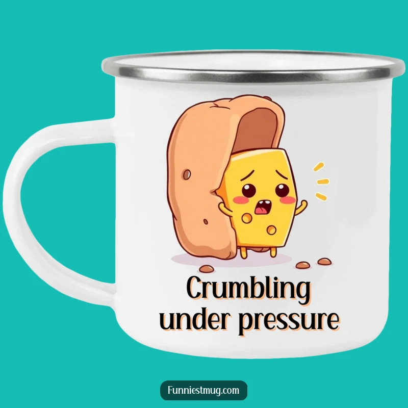 Funny Cheese Escape Camping Mug: Adventure Fuelled by Flustered Cheese