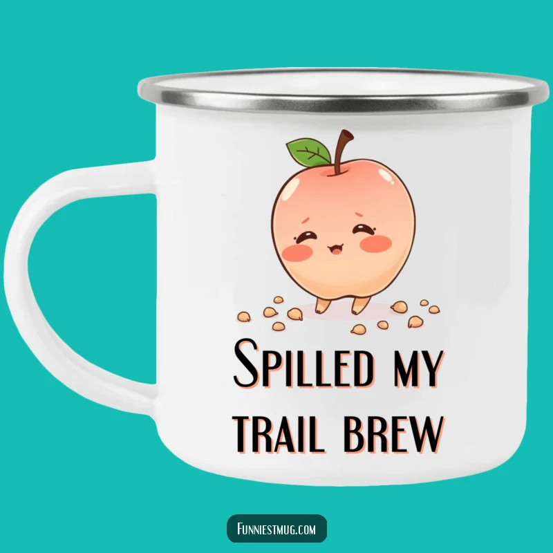 Funny Blushing Apple Camping Mug: Adventure Fuelled by Sweet Embarrassment
