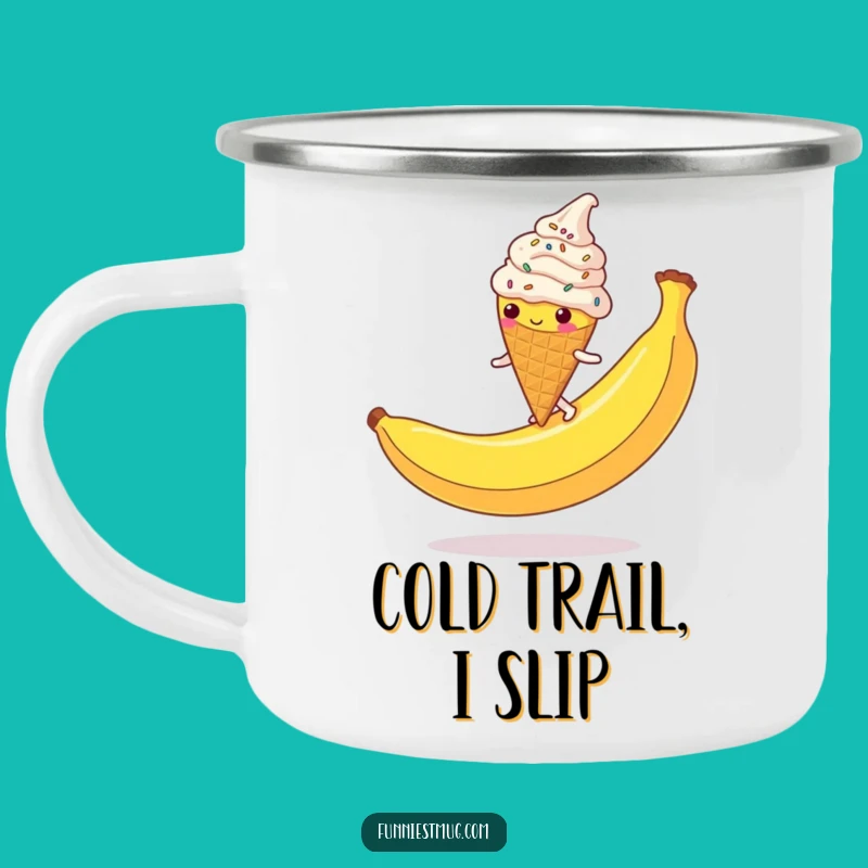 Funny Ice Cream Cone Camping Mug: Durable Sprinkled Character Slip Outdoor Funny Gift