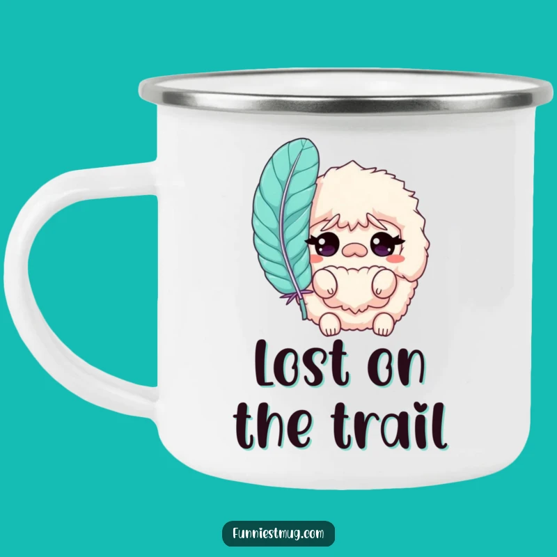 Funny Slipper Camping Mug: Bewildered Character for Outdoor Chuckles