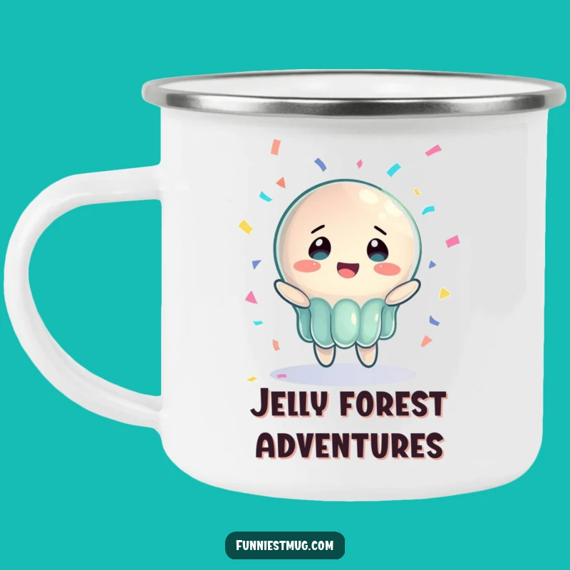 Funny Jelly Joy Camping Mug: Bewildered Buddy for Outdoor Fun