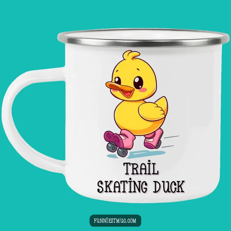 Funny Roller Skate Duck Camping Mug: Speedy Fun for Your Adventures
