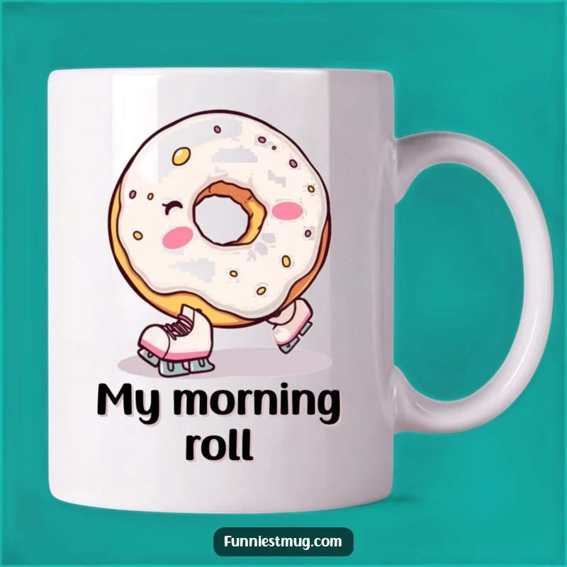 Funny Donut Hole Fall Mug: Clumsy Skater Comedy Gift
