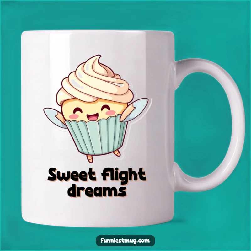 Funny Flying Cupcake Mug: A Cheerful Character for Sweet and Comical Mornings