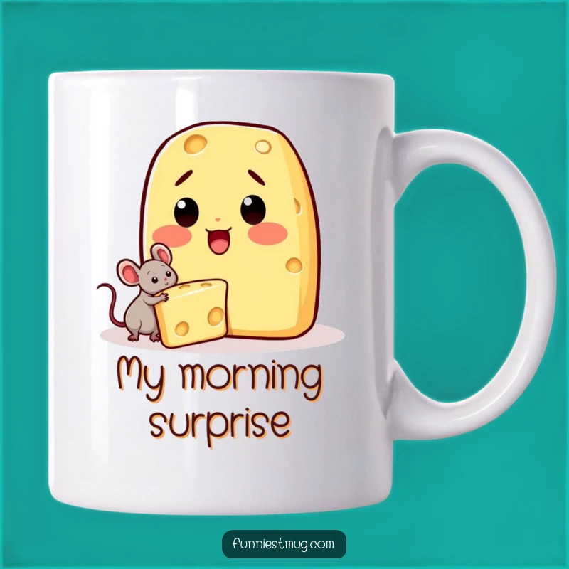 Funny Kawaii Cheese Surprise Mug: Mouse Theft Gag Gift