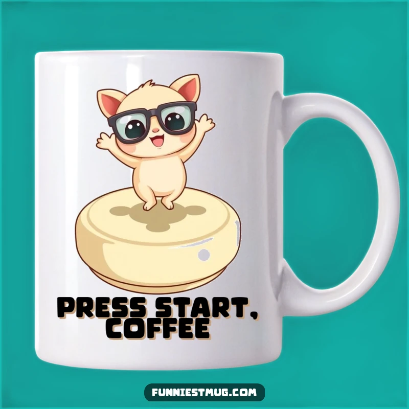 Funny Dancing Creature Button Mug: Hilarious Oversized Glasses Joy Gift