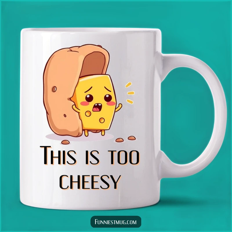 Funny Cheese Escape Mug: Flustered Cheese Flees Cracker, A Hilarious Gift Idea