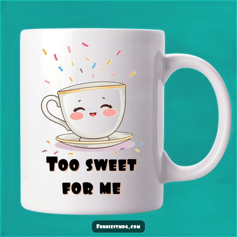 Funny Shy Teacup Sprinkles Mug - Hilarious Dessert Lover Gift
