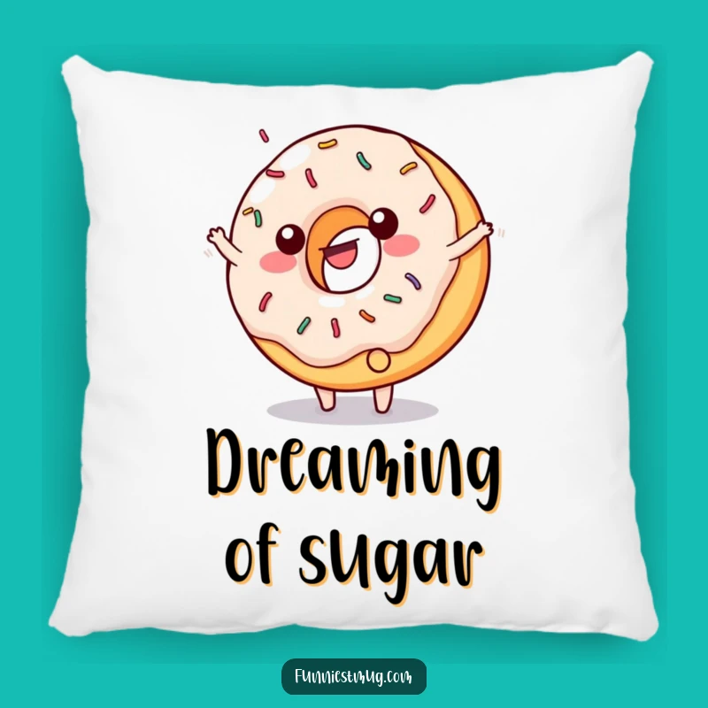 Funny Donut Cartwheel Pillow - Sprinkled Character Cushion for Comedic Comfort