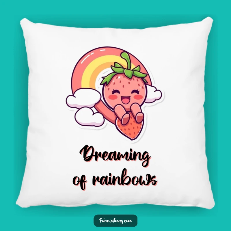 Funny Strawberry Rainbow Slide Pillow - Comfy & Hilarious Decor!