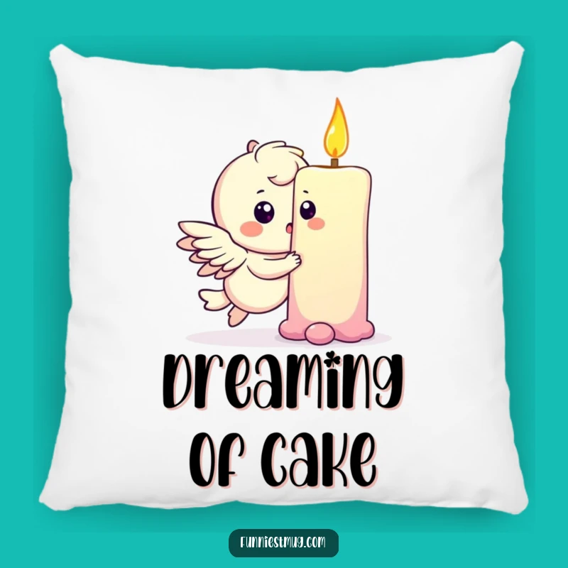 Funny Winged Candle Pillow: Cozy & Hilarious Accent for Your Celebratory Space!