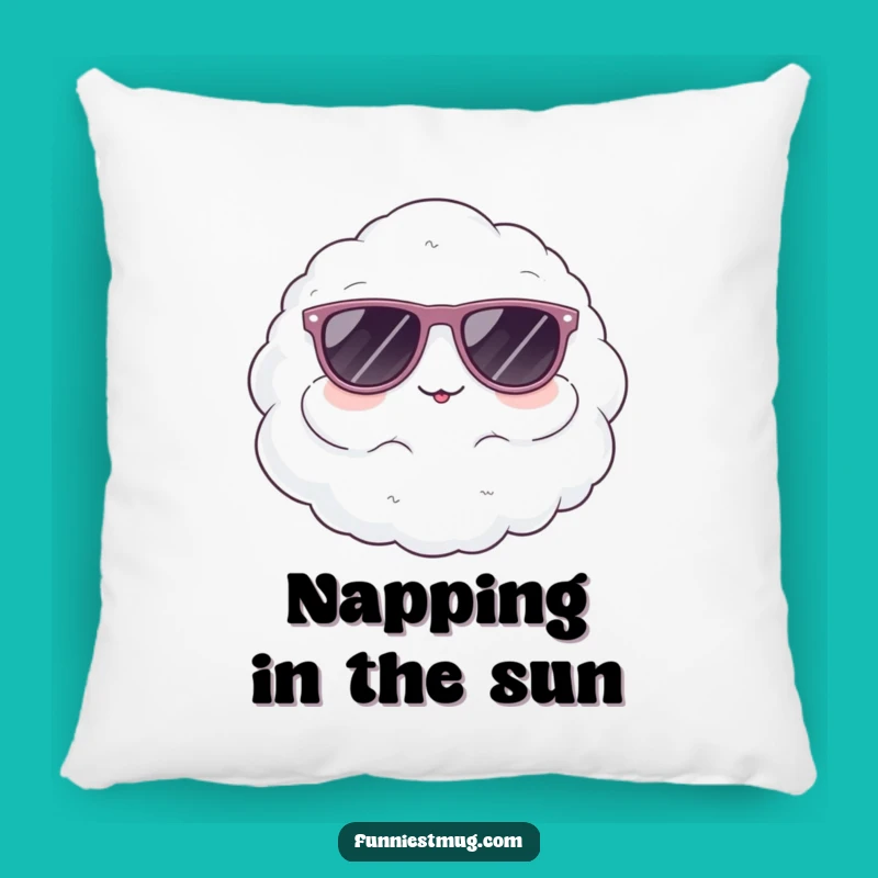 Funny Cloud Sunglasses Pillow: Comfy & Cool Character Accent