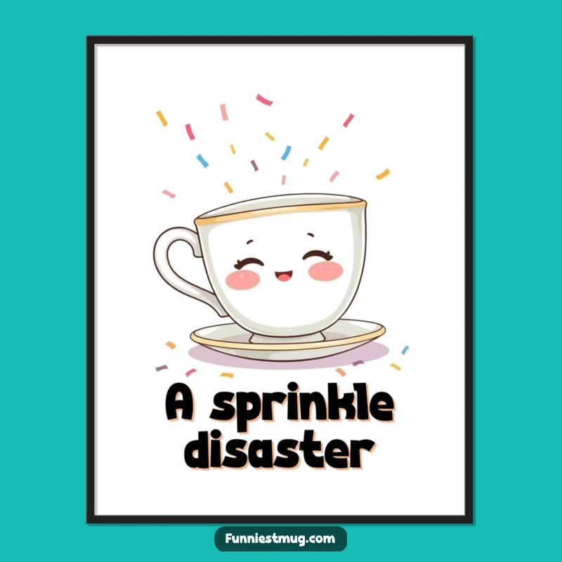 Funny Teacup Sprinkle Escape Digital Art - Instant Sweet Decor