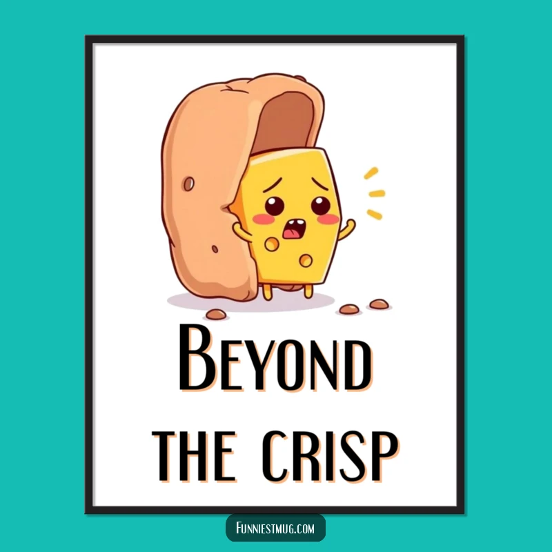 Funny Cheese Escape Digital Print: Instant Laughs with Flustered Cheese Art