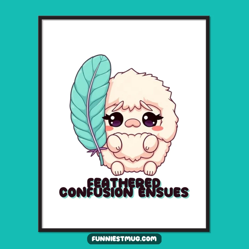 Funny Slipper Digital Art: Bewildered Fluffy Character for Instant Humor