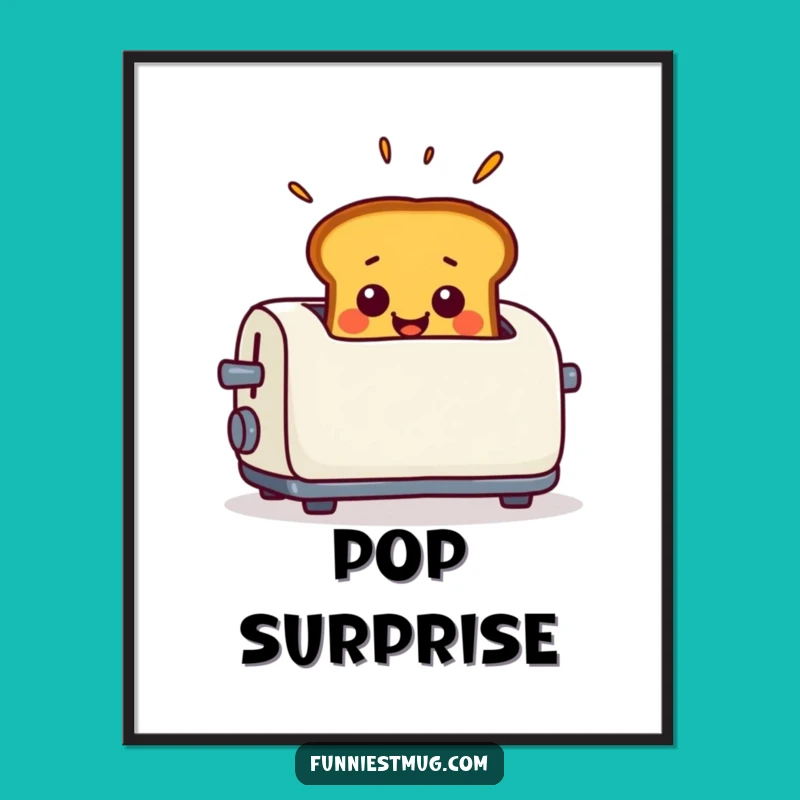 Instantly add a pop of breakfast humor to your space with this funny toast digital art. The surprised toast design is sure to bring a smile.