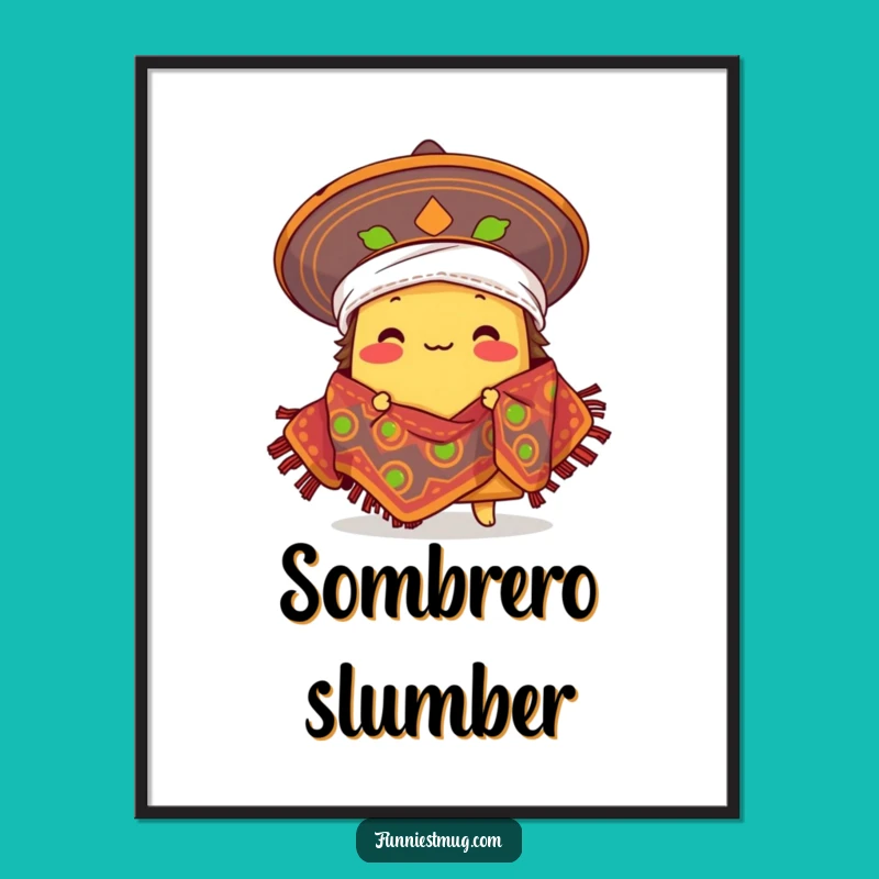 Funny Taco Fiesta Digital Art Print: Instant Mexican Charm