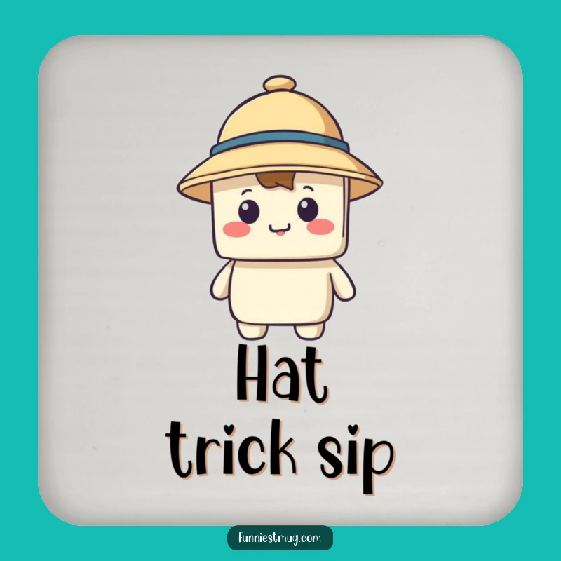 Funny Blocky Hat Coaster: Hilarious Protection for Your Surfaces!