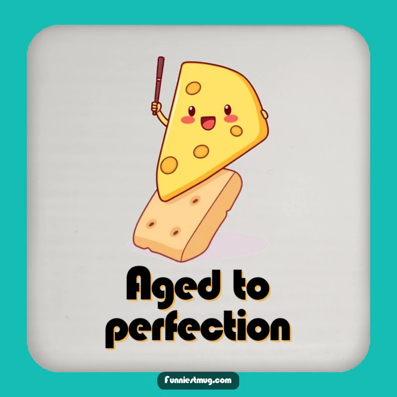 Funny Cheese Pole Vault Drink Coaster - Protect Surfaces with Witty Art