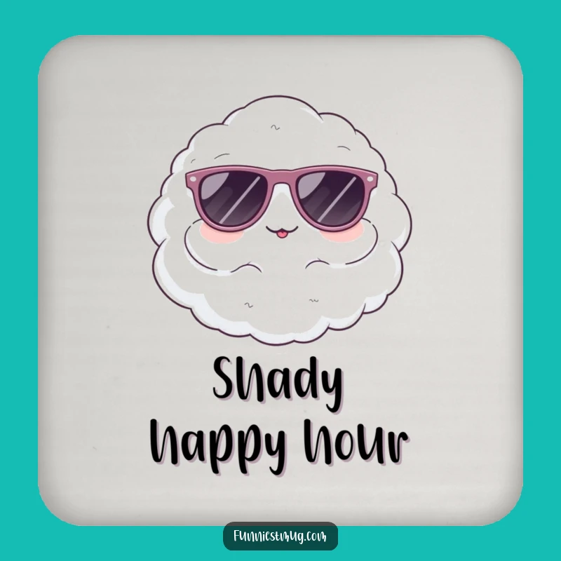 Funny Cloud Sunglasses Coaster: Protect Surfaces with Cool Humor