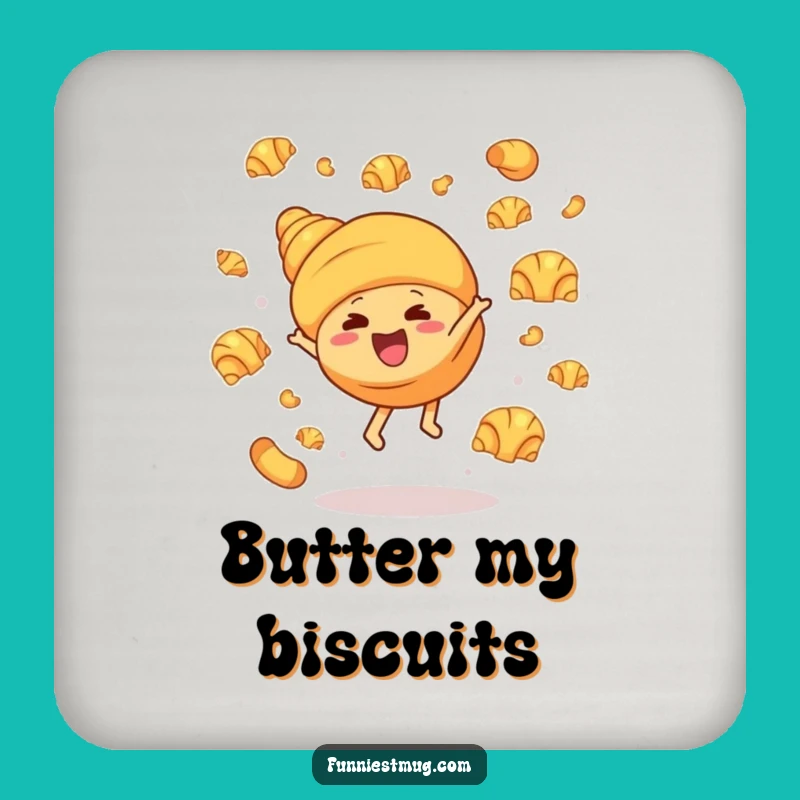 Funny Croissant Cartwheel Drink Coaster - Protect Surfaces with Hilarious Art