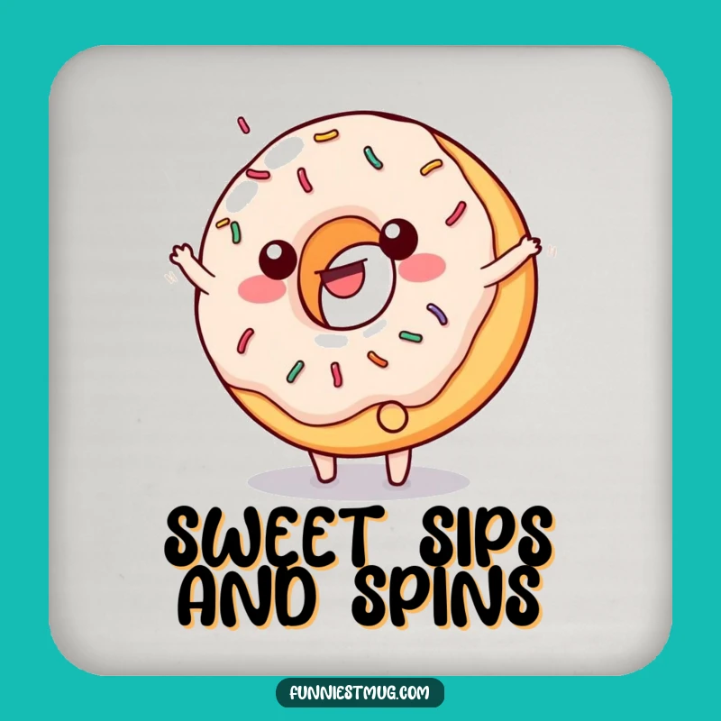 Funny Donut Cartwheel Coaster - Protect Surfaces with Sweet Sprinkled Art