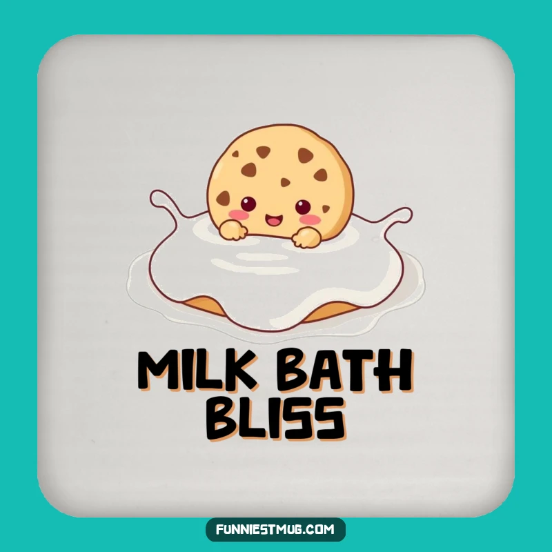 Funny Kawaii Cookie Milk Bath Coaster: Protect Surfaces with Hilarious Sweetness