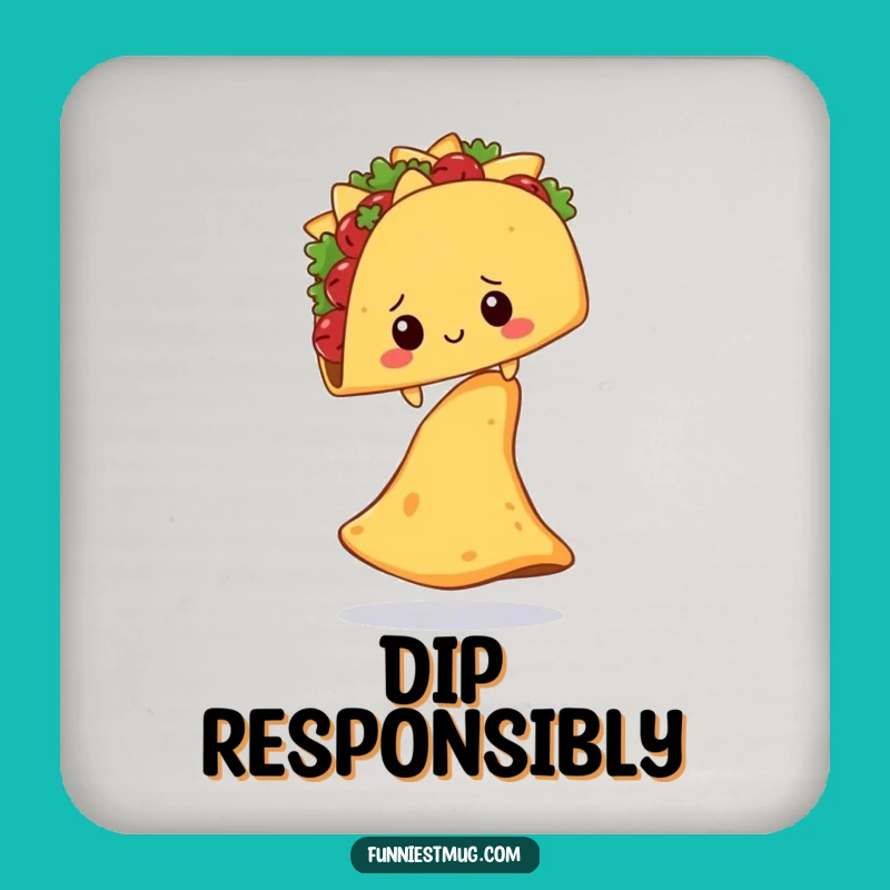 Funny Shy Taco Nacho Chip Drink Coaster: Hilarious Table Protection