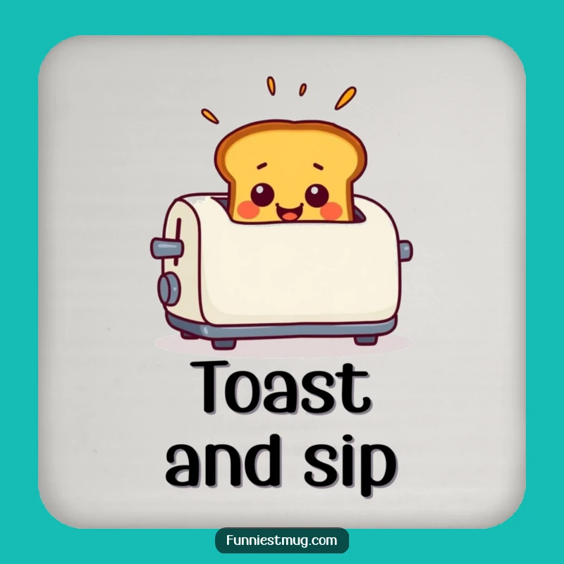 Funny Toast Surprise Coaster - Smiling Pop-Up Drink Protector, Breakfast Gift