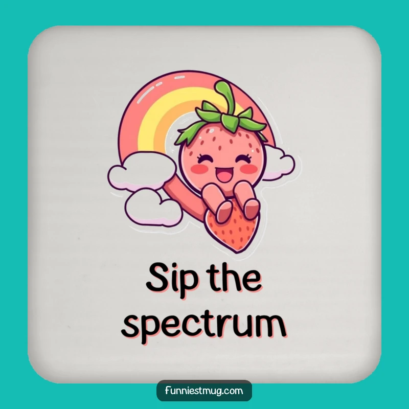 Funny Strawberry Rainbow Slide Coaster - Fun Protection for Surfaces!