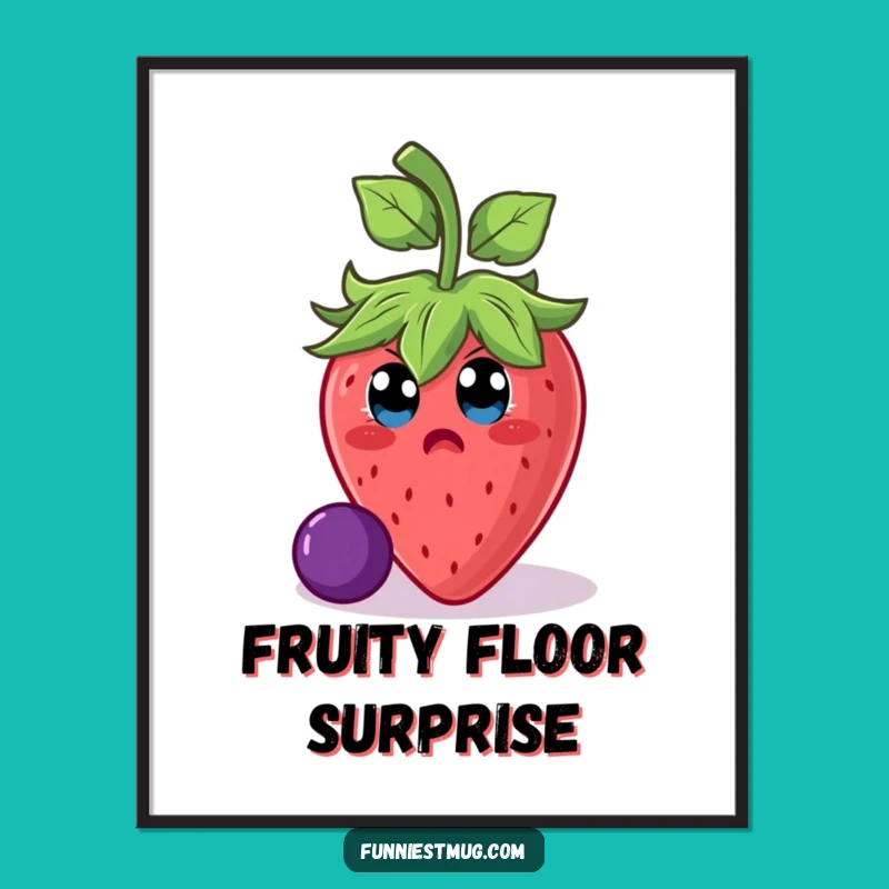 Funny Strawberry Slip Poster: Add A Giggle To Your Wall Decor!