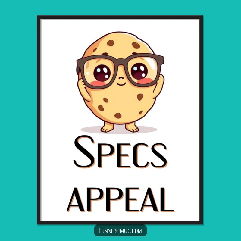 Funny Curious Cookie Poster: Intellectual Charm, Framed Funny Gift