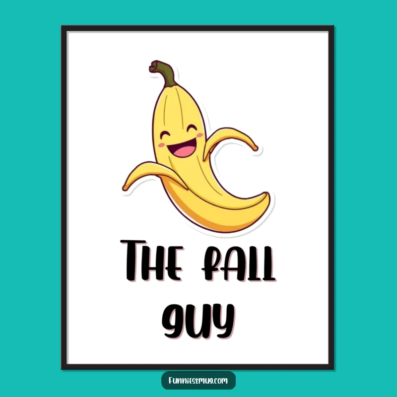 Funny Banana Peel Slip Poster: Exaggerated Flair Art, Whimsical Decor