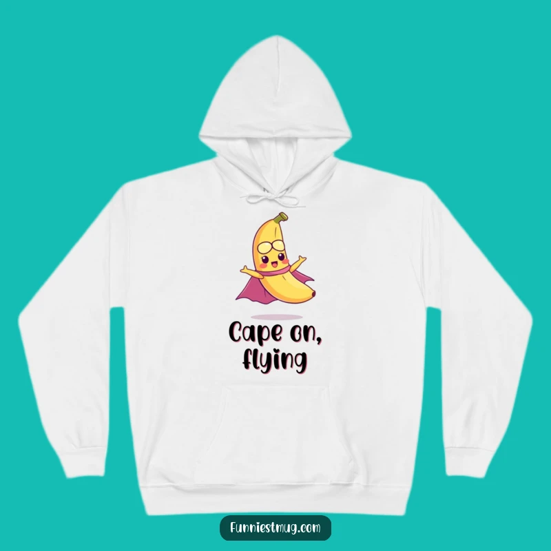Funny Flying Banana Hoodie: Cozy Superhero Comfort Gift