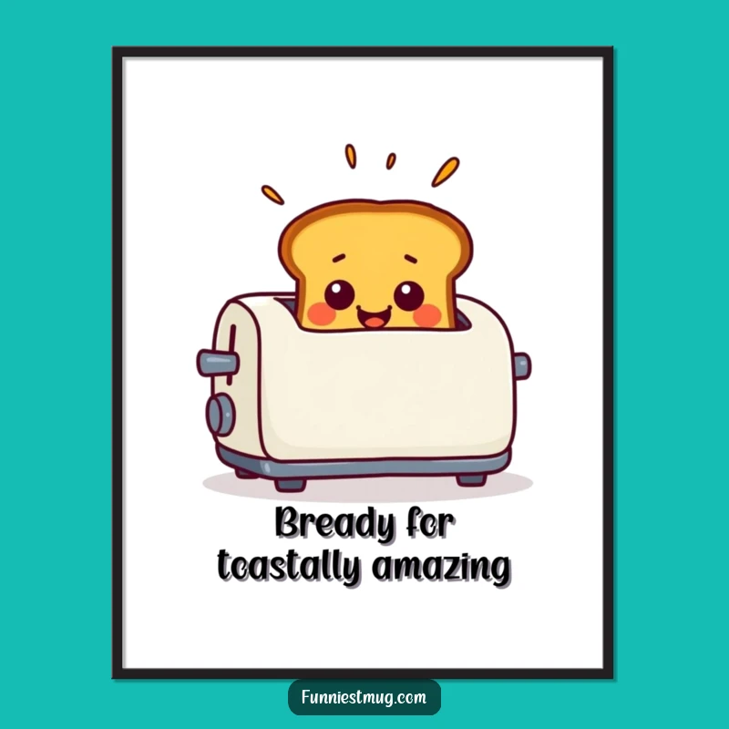 Free Printable Wall Art: Surprised Toast - Quirky Breakfast Decor Downloadable Art