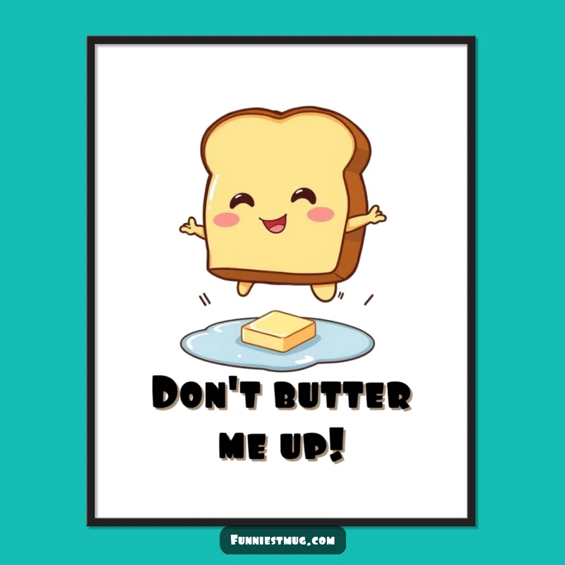Free Printable Funny Toast Wall Art: Hilarious Jumping Toast Downloadable Decor Gift
