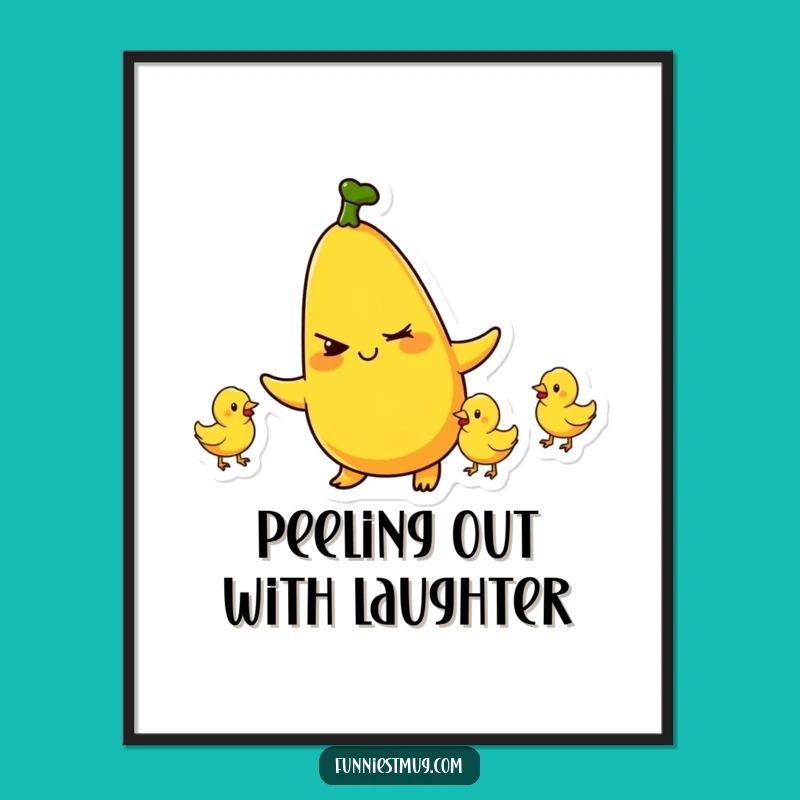 Free Printable Banana Juggling Chickens Wall Art - Funny Downloadable Decor