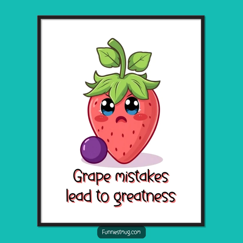 Free Printable Funny Strawberry Wall Art: Slipping Fruit for Quirky Downloadable Home Decor