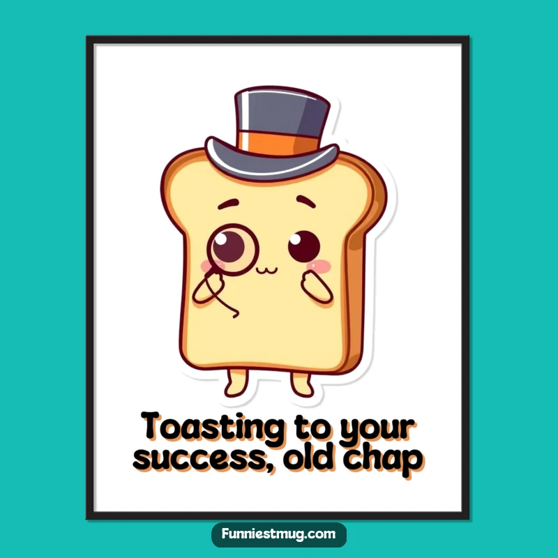 Funny Free Printable Wall Art: Dapper Toast Kawaii Bowing Decor
