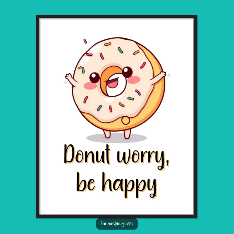 Funny Free Printable Wall Art: Donut Cartwheel Humor, Humorous Downloadable Decor
