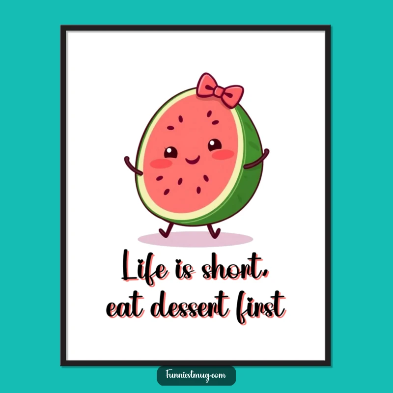 Funny Free Printable Wall Art: Watermelon Slice Mishap, Hilarious Downloadable Decor