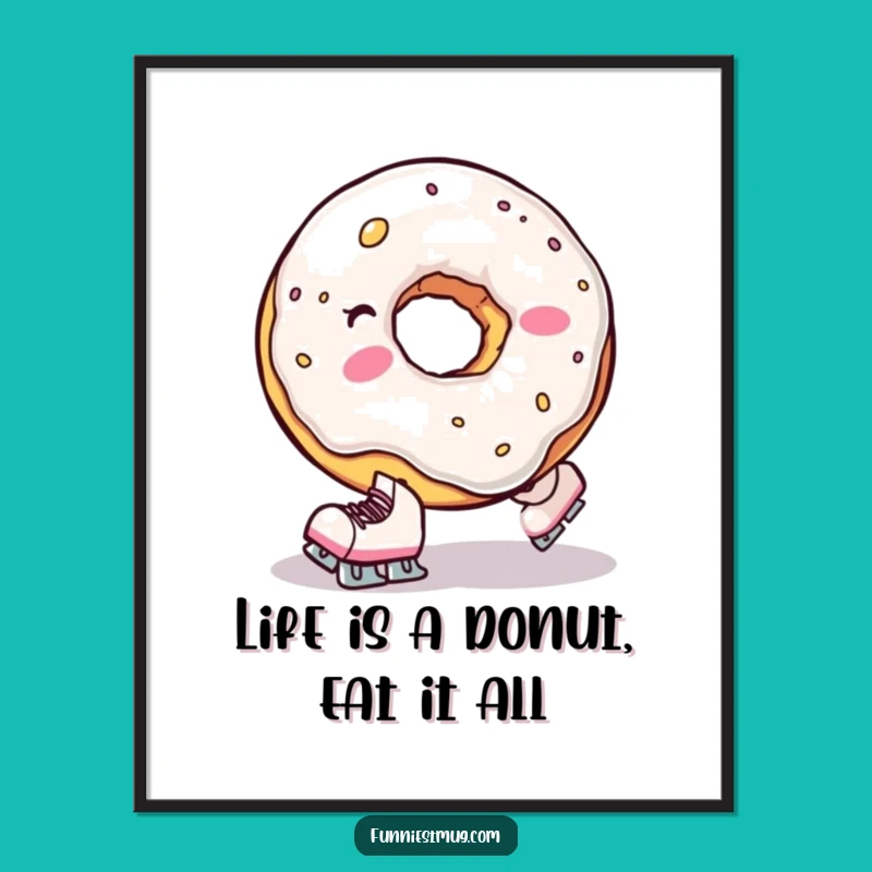 Funny Free Printable Wall Art: Donut Hole Skating Fail, Hilarious Downloadable Decor