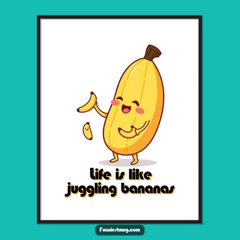 Free Printable Juggling Banana Wall Art - Funny Downloadable Decor for Kitchen