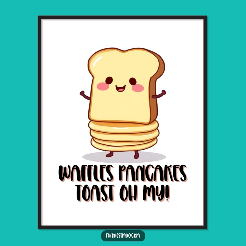 Free Printable Smug Toast Pancake Stack Wall Art - Funny Downloadable Decor