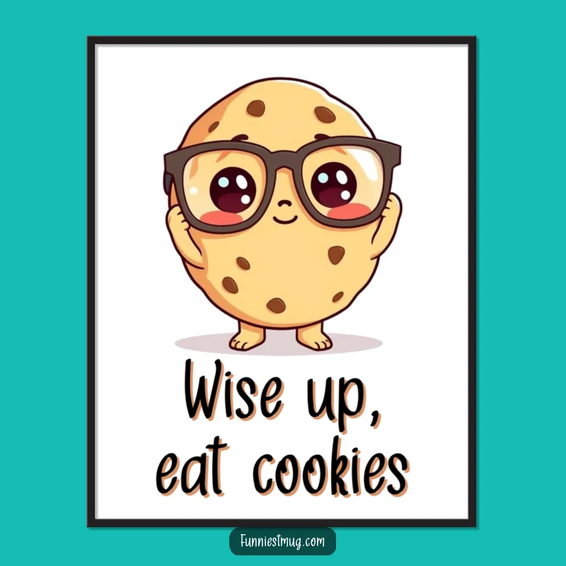 Free Printable Wall Art: Curious Cookie Scholar - Funny Decor, Downloadable Gift