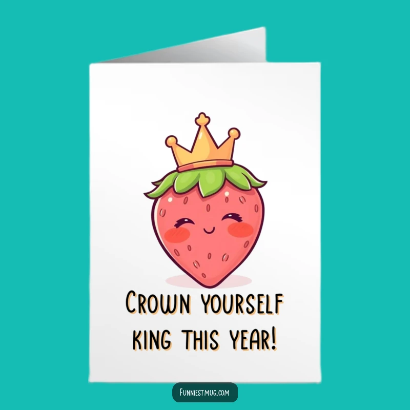 Free Printable Birthday Card: Cute Strawberry Wink Funny Downloadable Gift