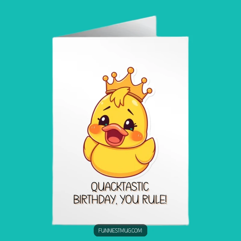 Free Printable Funny Birthday Card: Shocked Ducky King, Hilarious Downloadable Gift